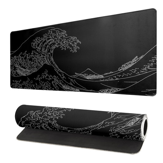 Black and White Japanese Cherry Blossom Gaming Mouse