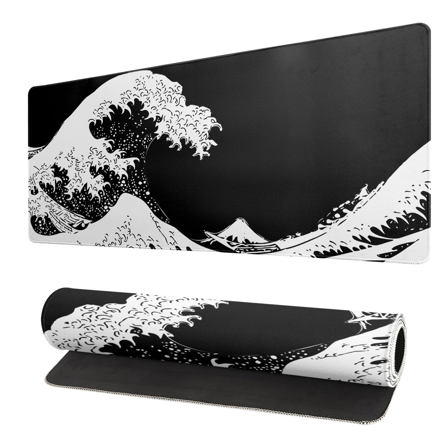 Black and White Japanese Cherry Blossom Gaming Mouse