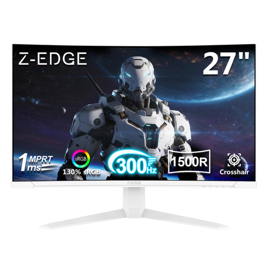 Z-Edge 27 inch Curved Gaming Monitor, FHD 1080P 300Hz 280Hz 240Hz Curved Monitor 1500R Computer Monitor, MPRT 1ms Monitor, FreeSync, Low Blue Light,16.7M Colors, UG27S 2X DP and 2X HDMI