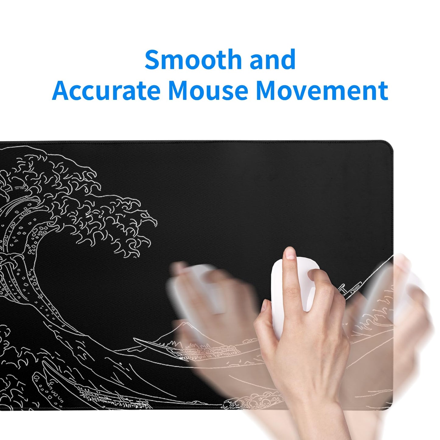 Black and White Japanese Cherry Blossom Gaming Mouse