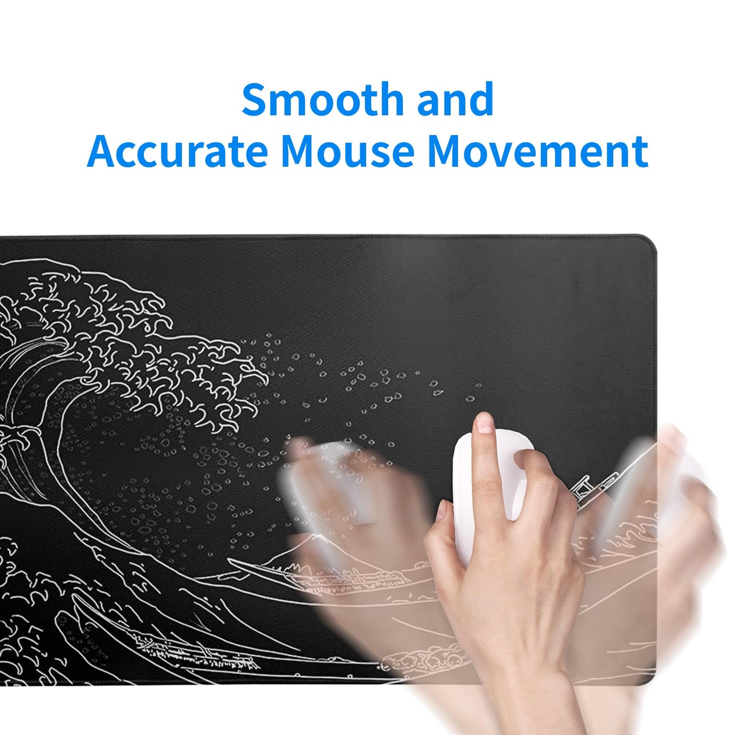 Black and White Japanese Cherry Blossom Gaming Mouse
