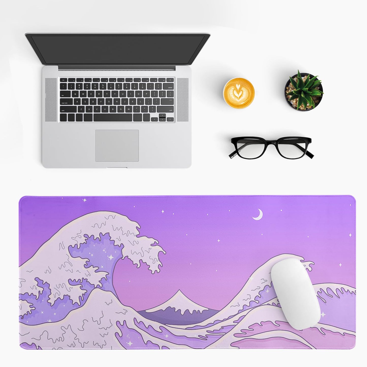 Black and White Japanese Cherry Blossom Gaming Mouse