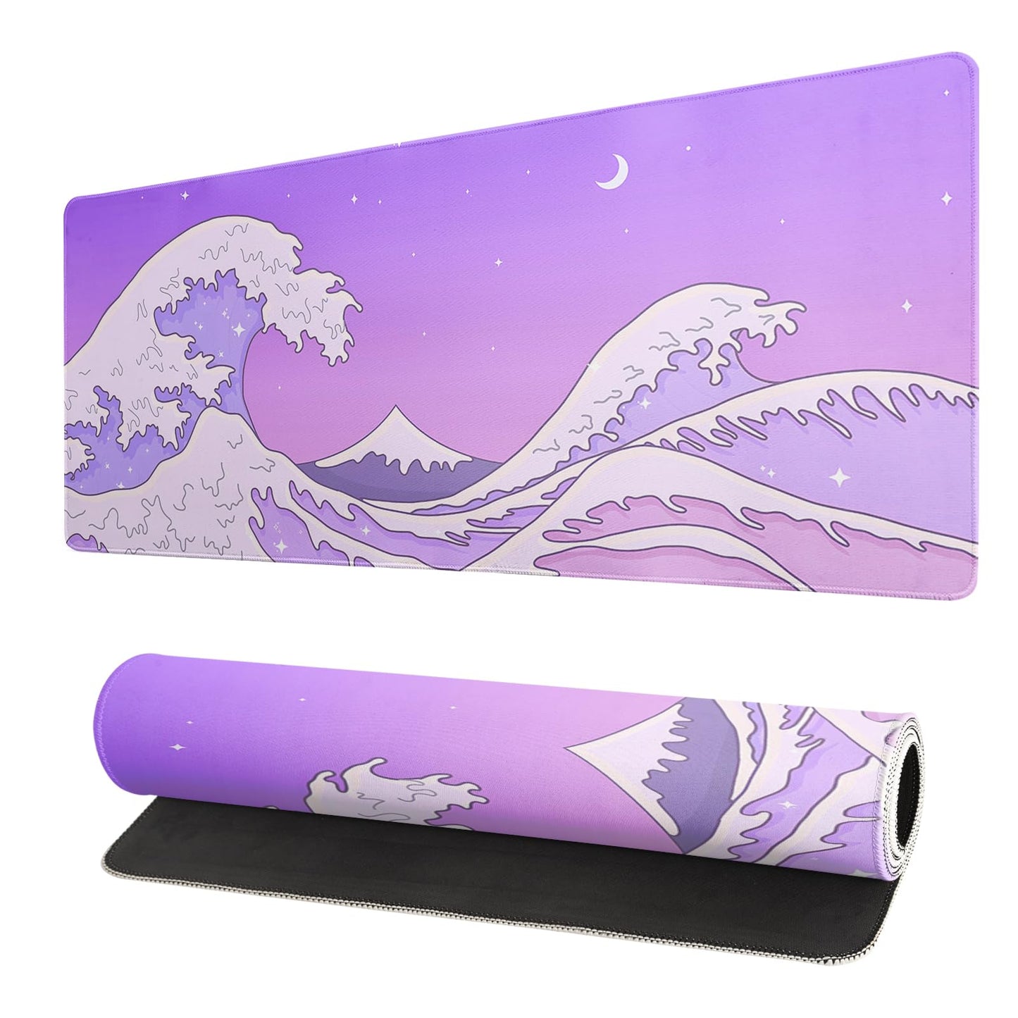 Black and White Japanese Cherry Blossom Gaming Mouse