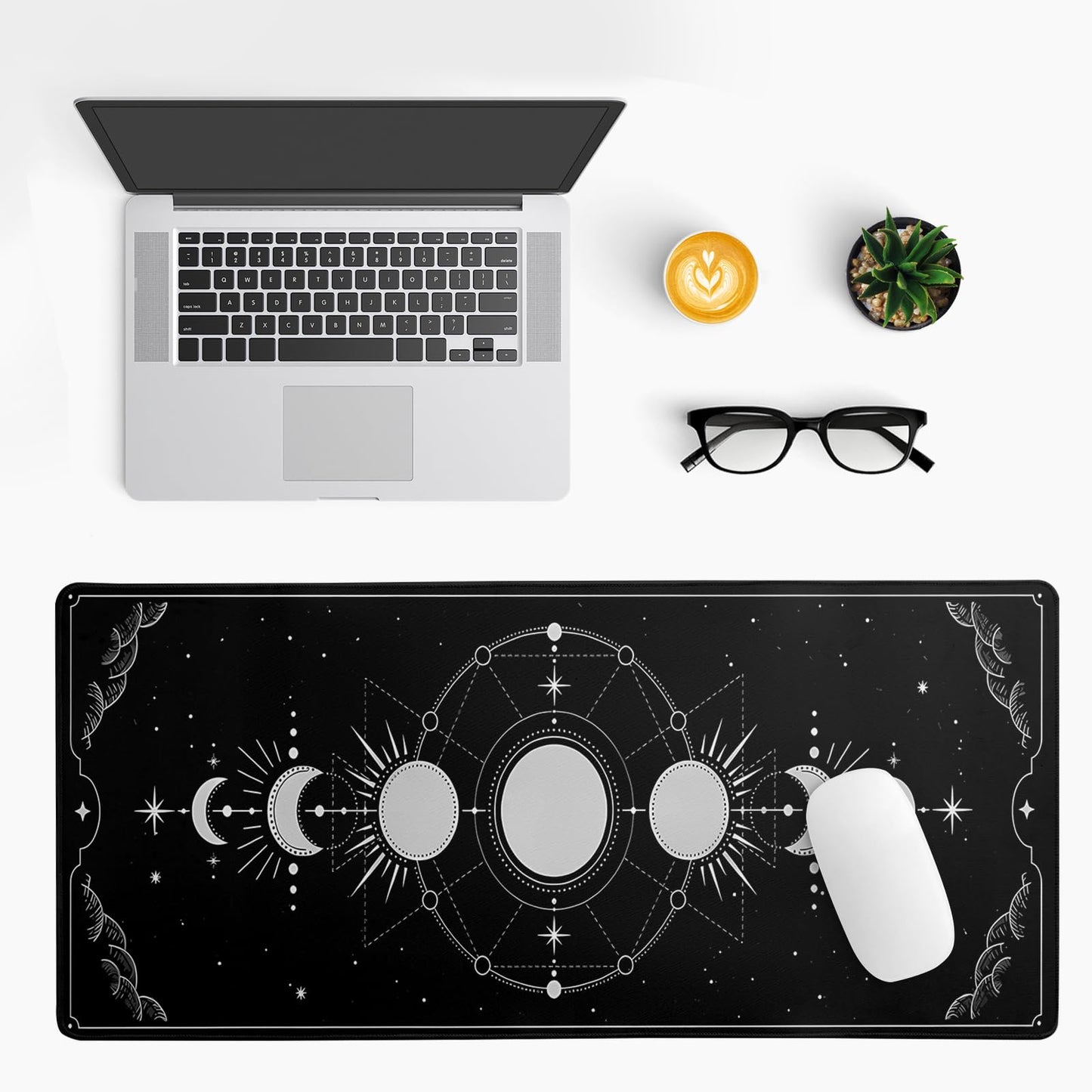 Black and White Japanese Cherry Blossom Gaming Mouse