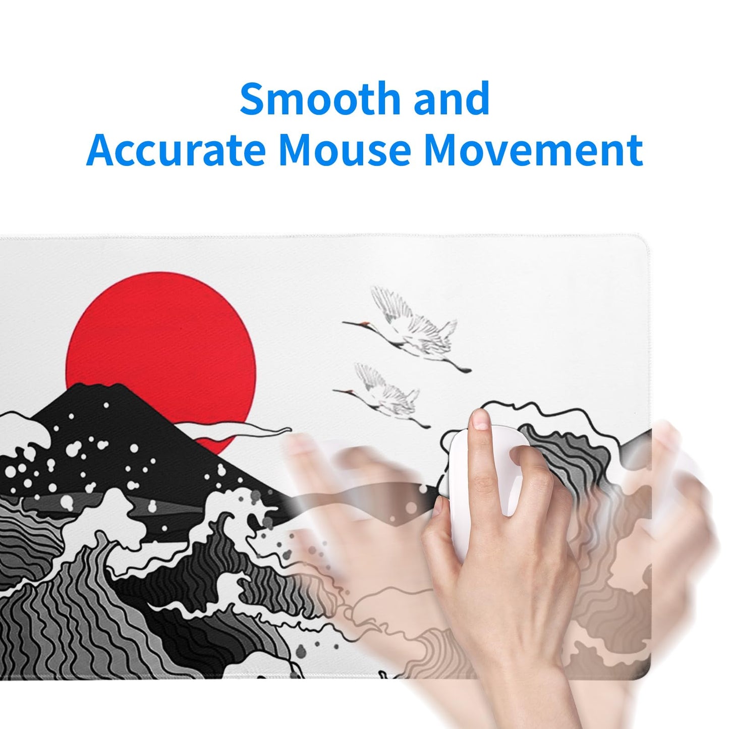 Black and White Japanese Cherry Blossom Gaming Mouse