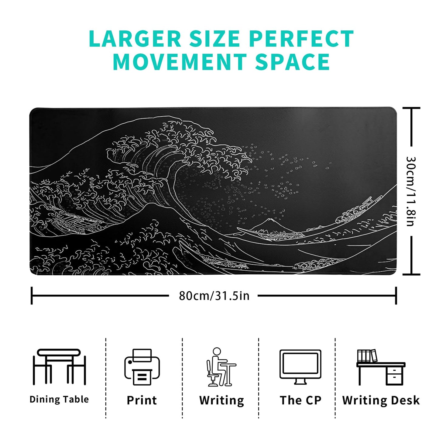 Black and White Japanese Cherry Blossom Gaming Mouse